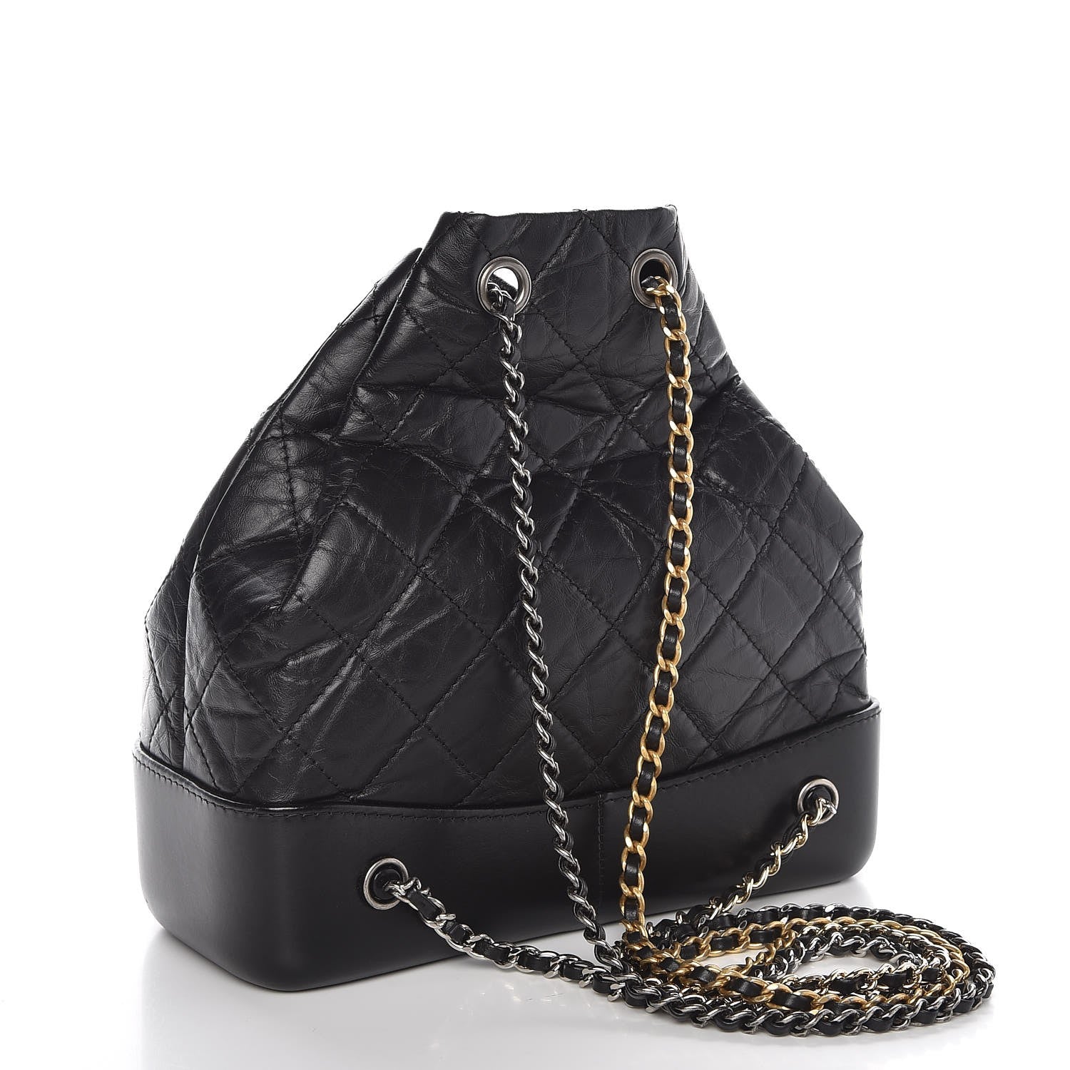 Chanel Aged Calfskin Quilted Small Gabrielle Backpack Black 3 of 8