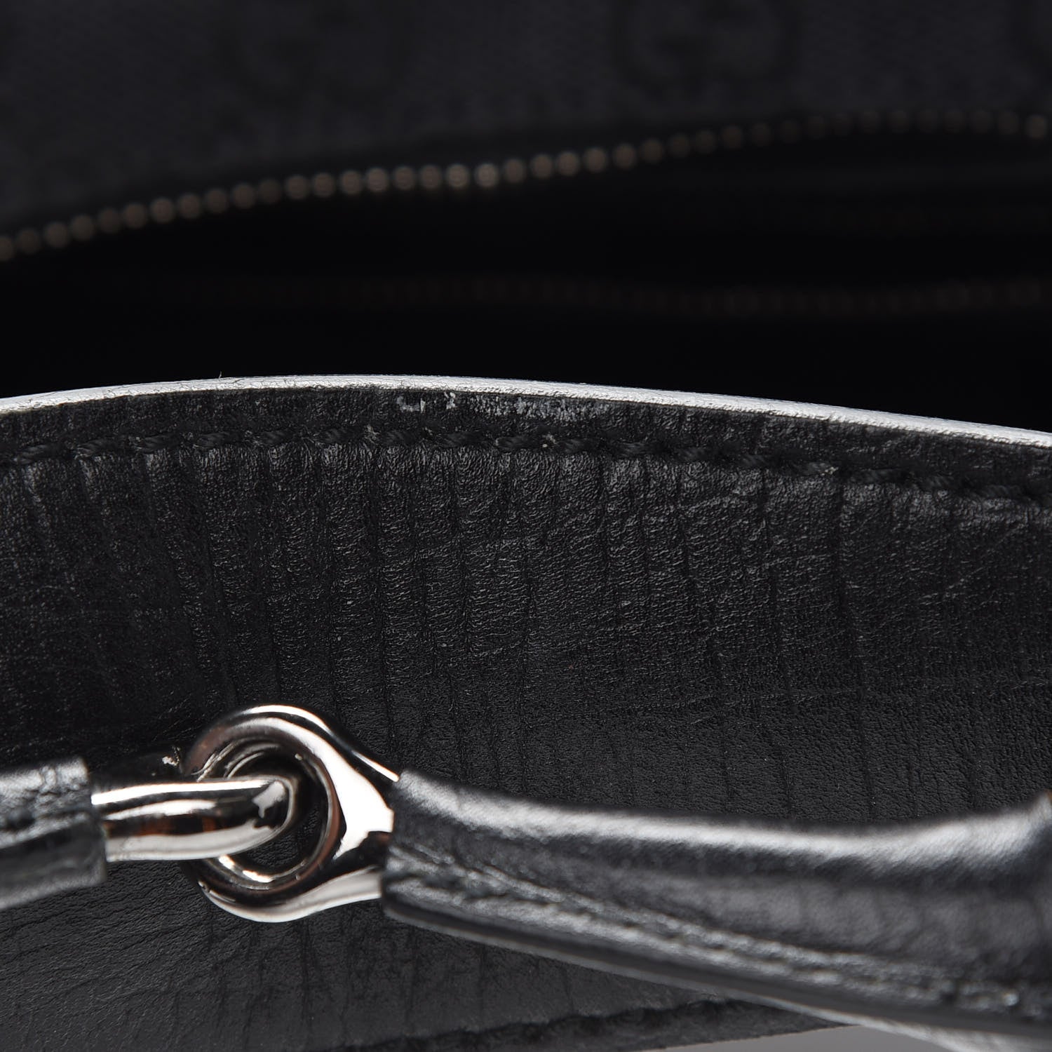 Gucci Monogram Medium Horsebit Chain Hobo Black 7 of 10