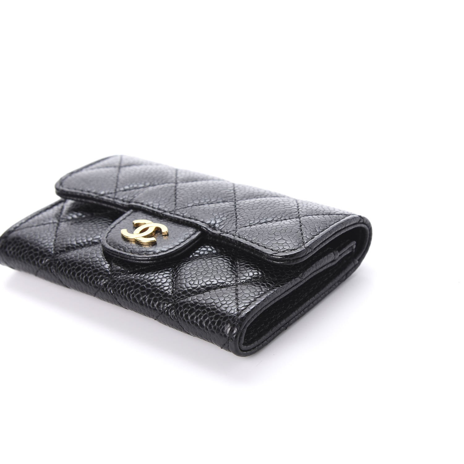 Chanel Caviar Quilted Flap Card Holder Wallet Black 9 of 9