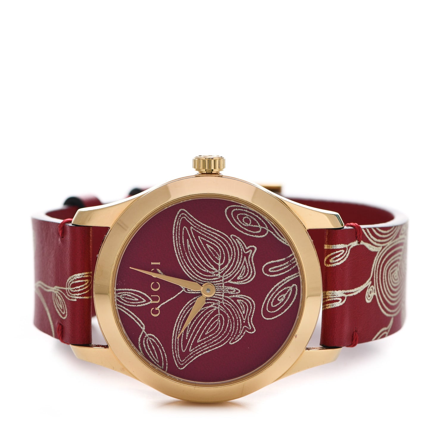 Stainless Steel Calfskin 38mm G-Timeless Butterfly Quartz Watch Red