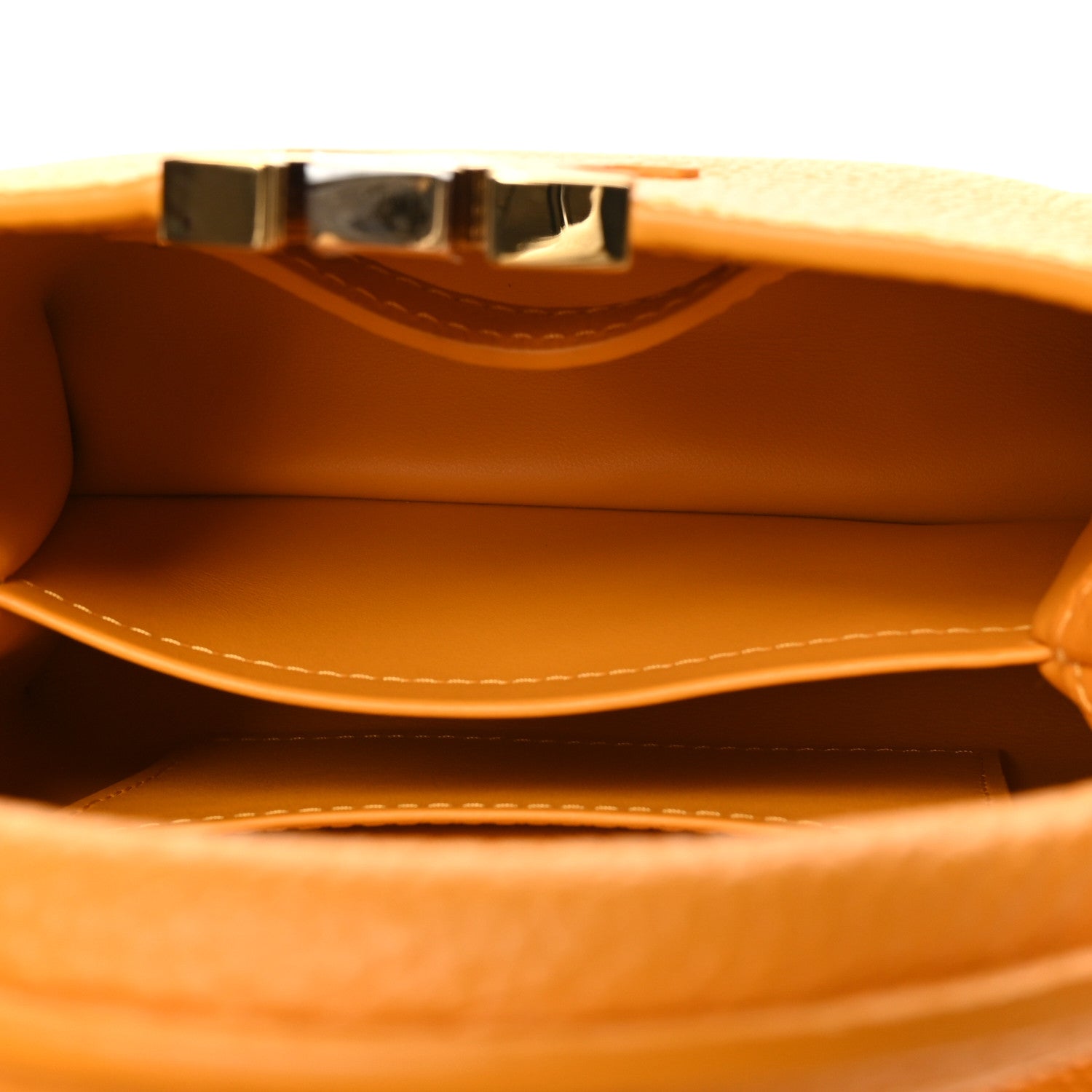 Louis Vuitton Taurillon Mini Capucines Sunbeam Yellow 5 of 9