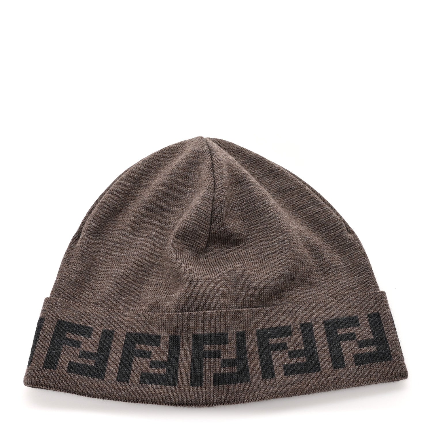 Fendi Wool Knit Zucca Beanie Tortora 1 of 5