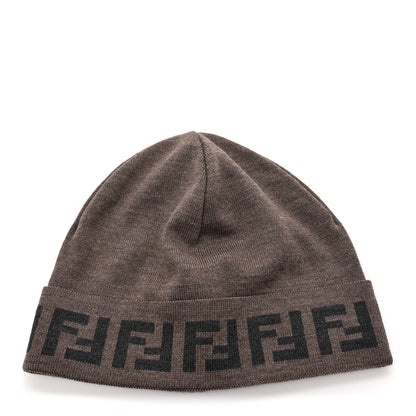 Fendi Wool Knit Zucca Beanie Tortora 1 of 5