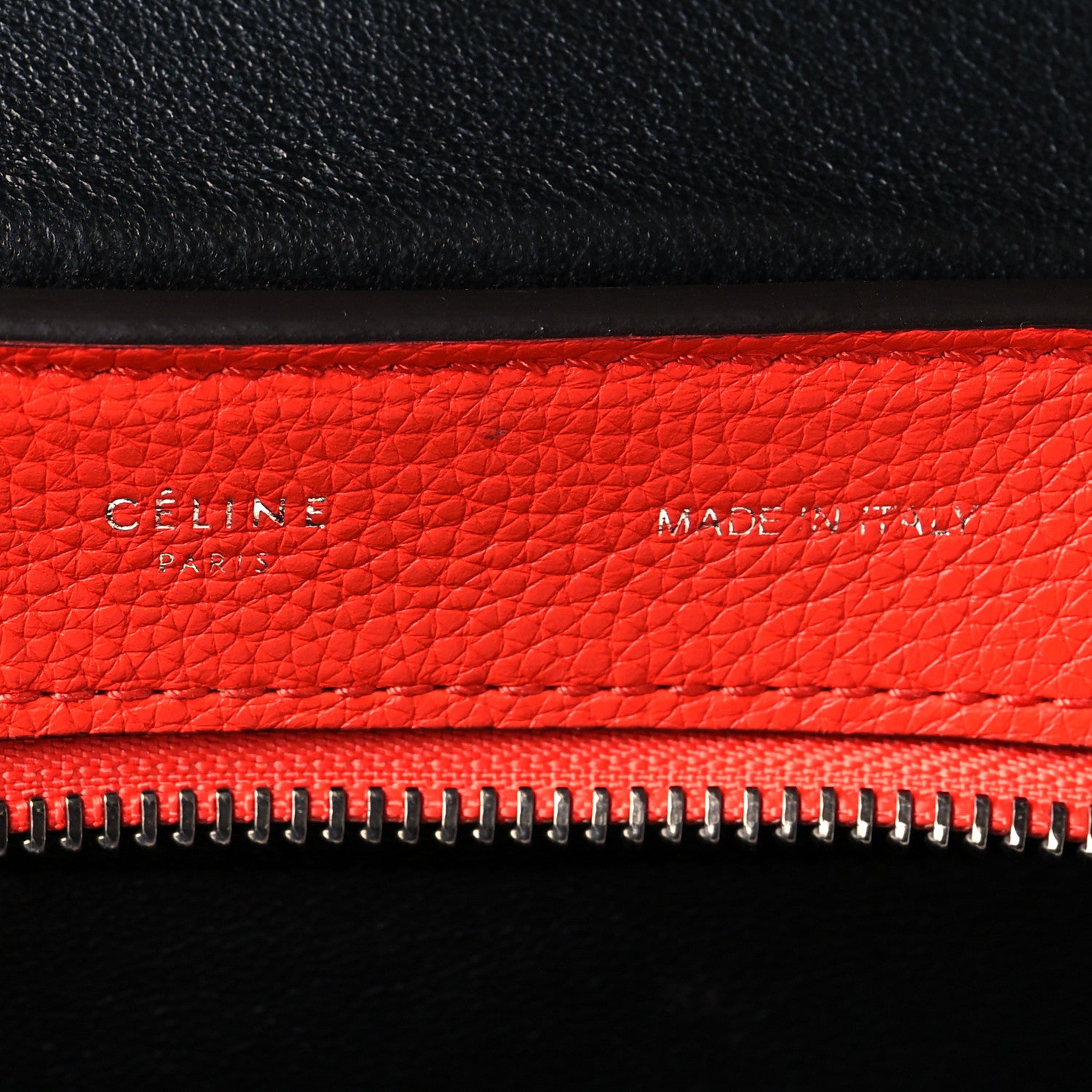 Celine Drummed Calfskin Suede Medium Trapeze Vermillion 6 of 12