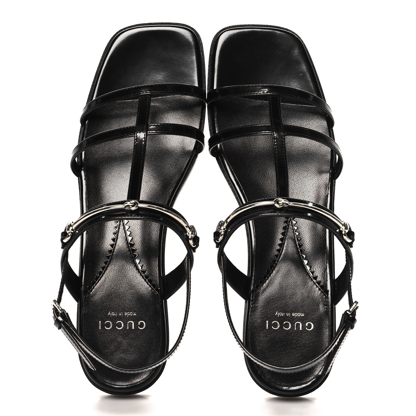 Calfskin Horsebit Divine Slingback Sandals 37 Black