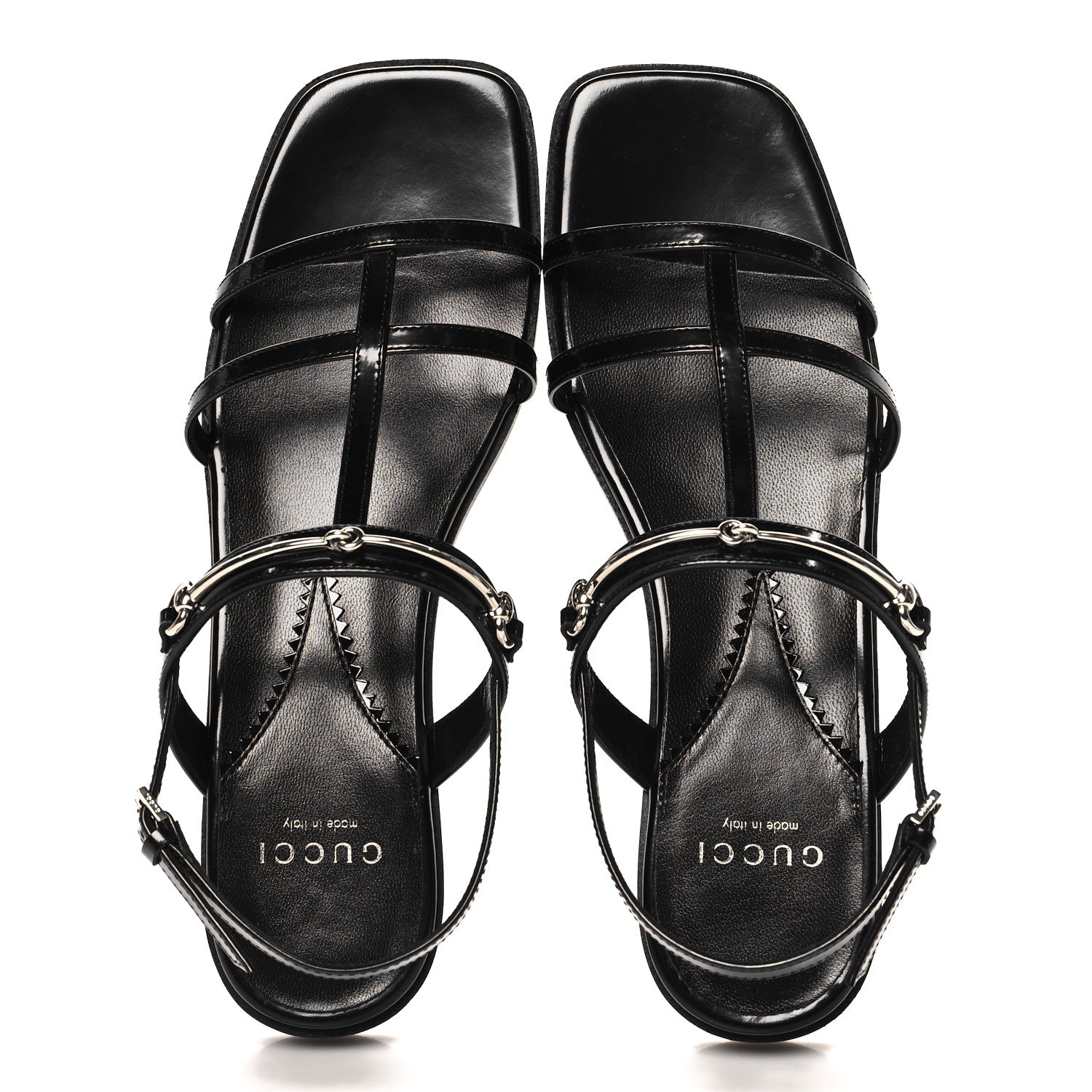 Gucci Calfskin Horsebit Divine Slingback Sandals 37 Black 2 of 9