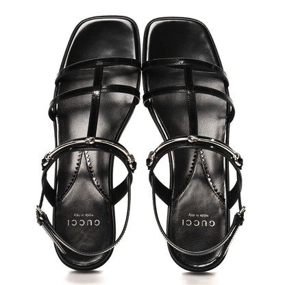 Gucci Calfskin Horsebit Divine Slingback Sandals 37 Black 2 of 9