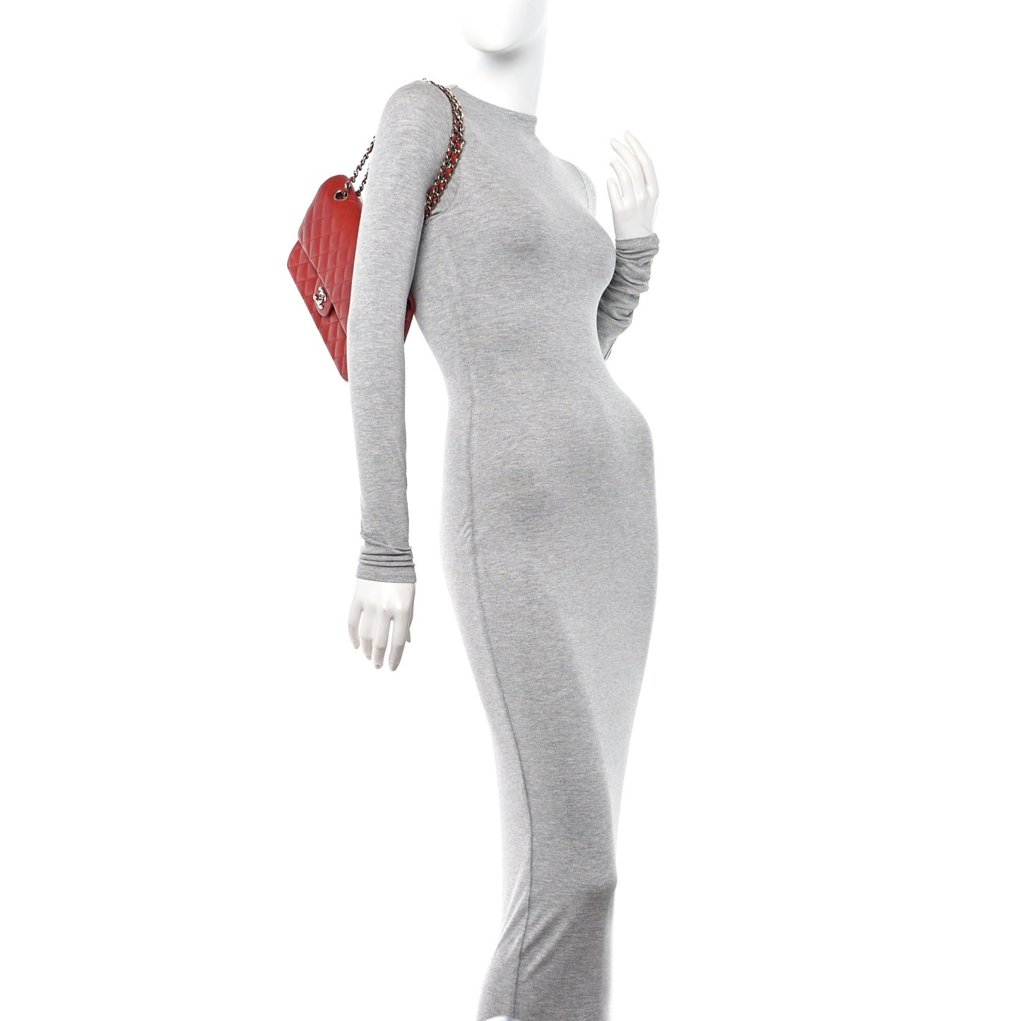 Caviar Quilted Medium Double Flap Dark Red