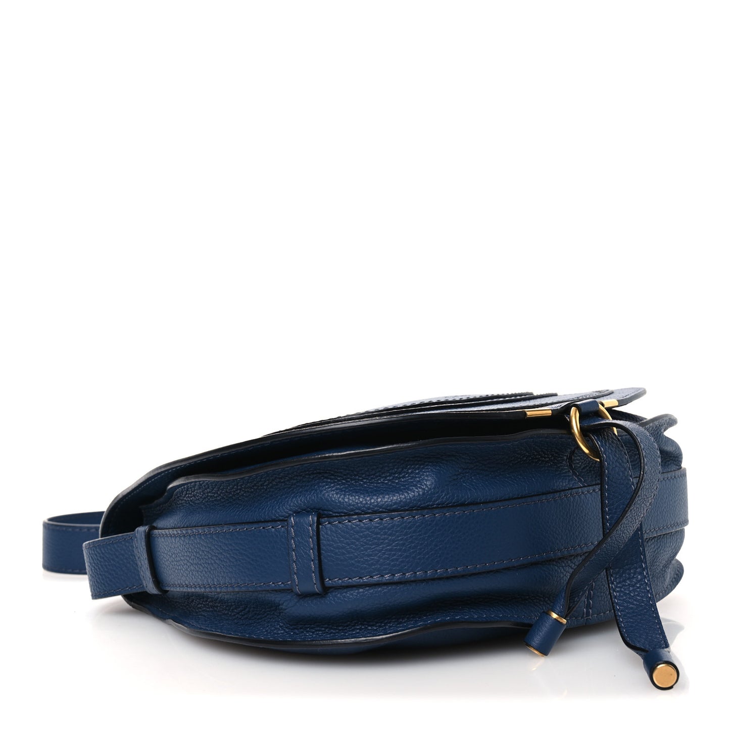 Calfskin Medium Marcie Round Crossbody Bag Royal Navy