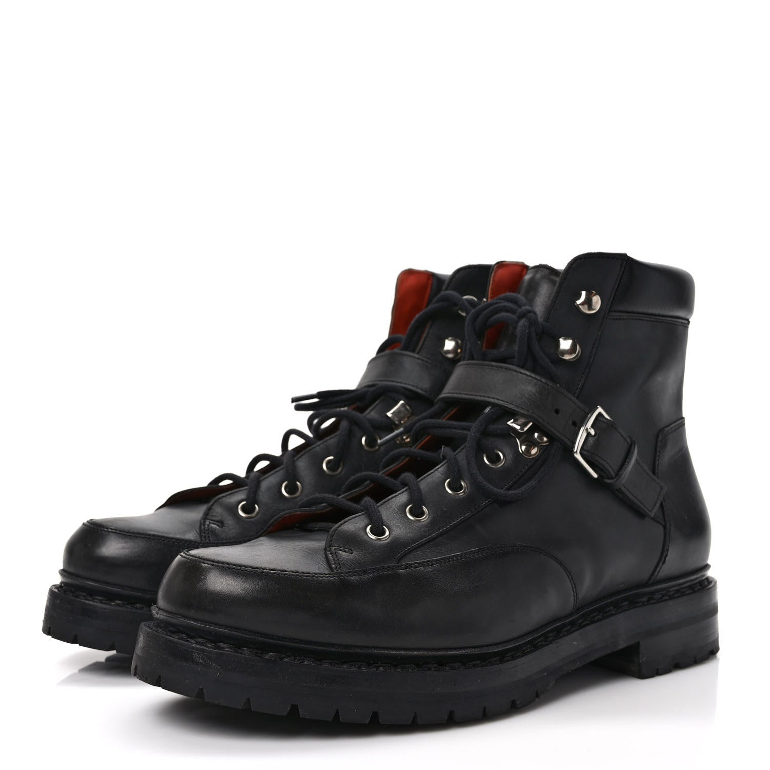 Hermes Calfskin Hiking Boots 40 Black 3 of 8