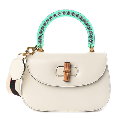 Gucci Calfskin Plexiglass Medium Classic 2 Top Handle Bag White 1 of 10