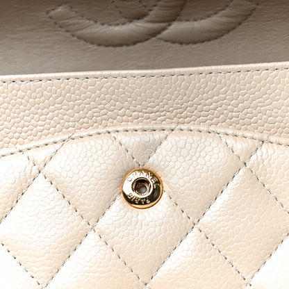 Chanel Caviar Quilted Medium Double Flap Beige 12 of 15