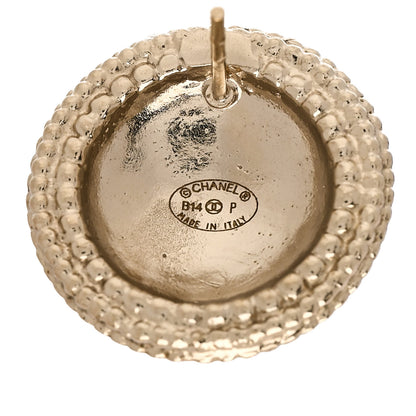 Chanel Metal CC Button Earrings Gold 4 of 5