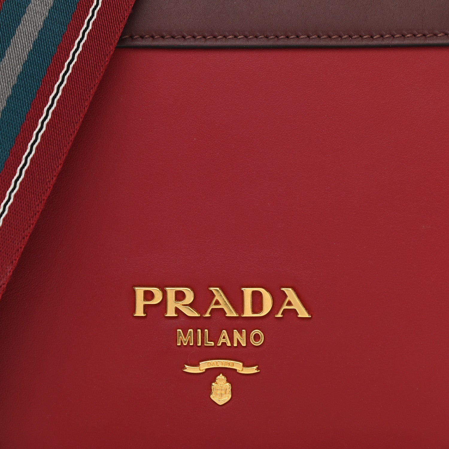 Prada City Calf Pionniere Saddle Bag Rubino Granato 7 of 9