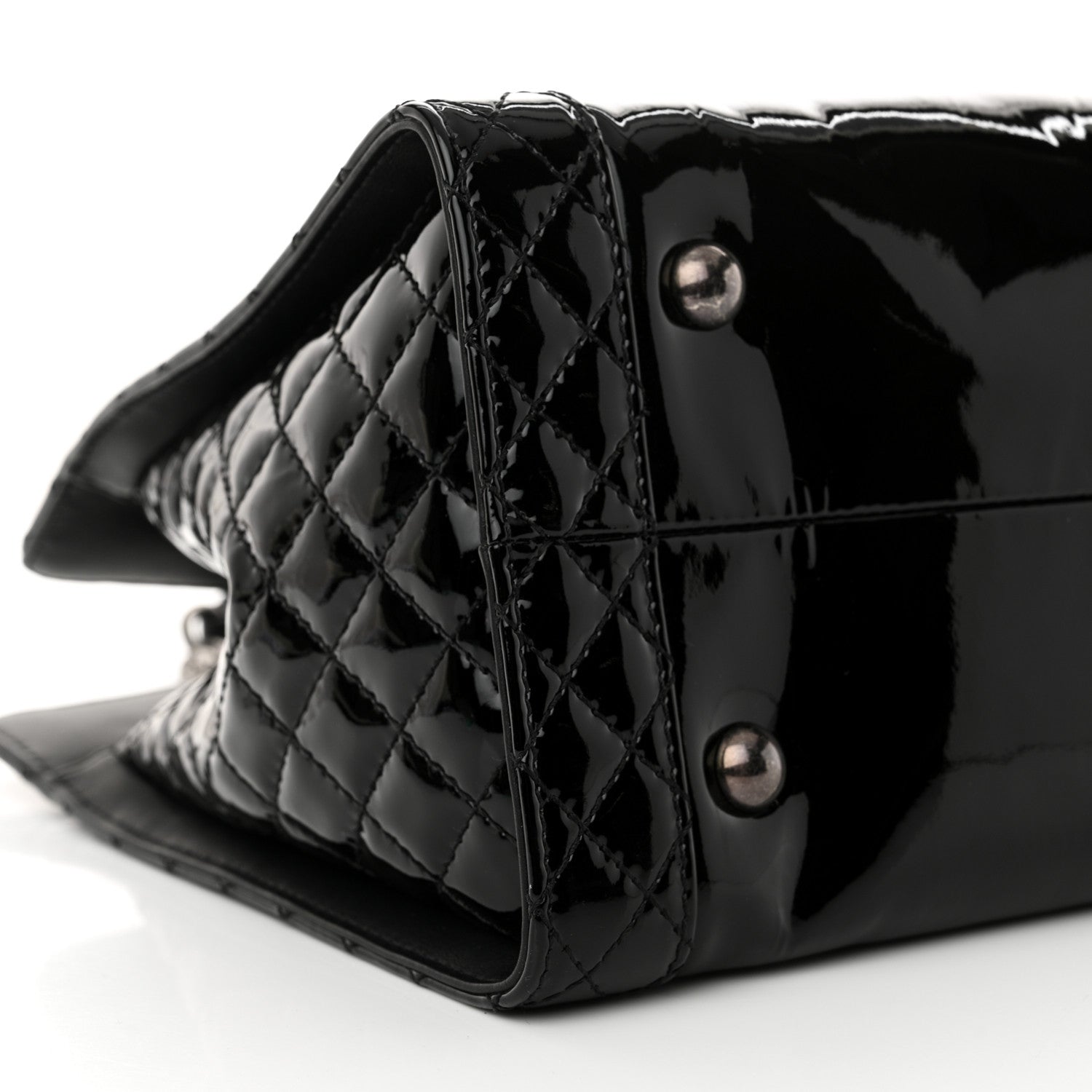 Chanel Patent Quilted Reverso Boy Tote Black 9 of 10