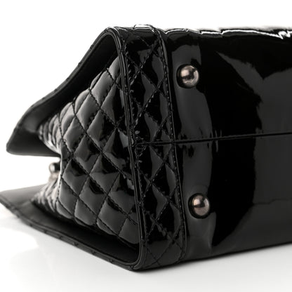 Chanel Patent Quilted Reverso Boy Tote Black 9 of 10