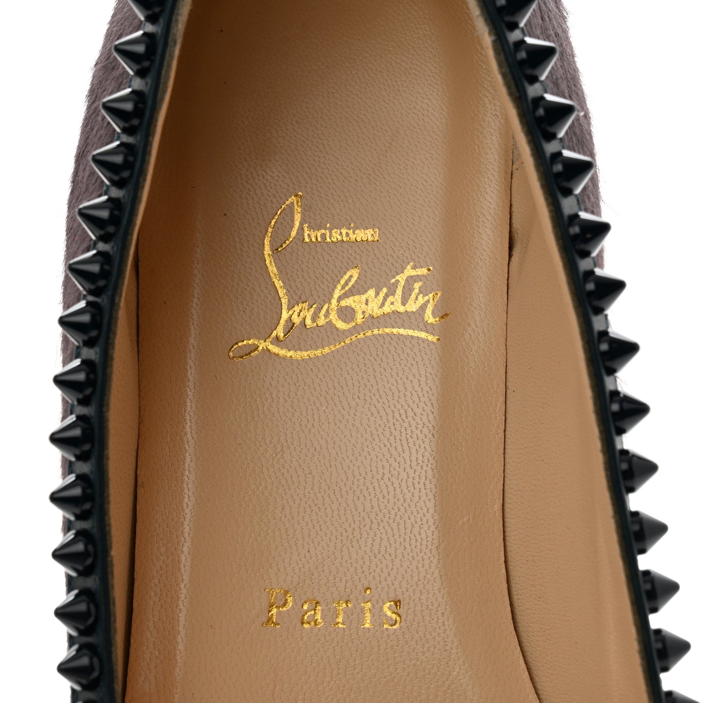 Calf Hair Patent Veau Velours Spiked Malabar Hill Flats 40 Black