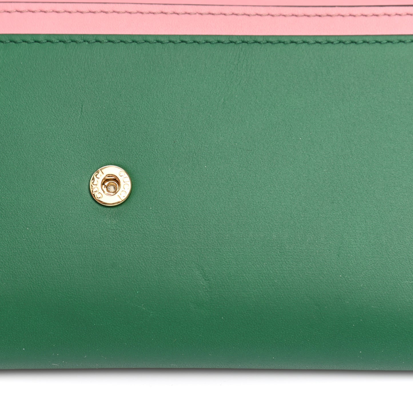 Moon Calfskin Continental Wallet Pink Green