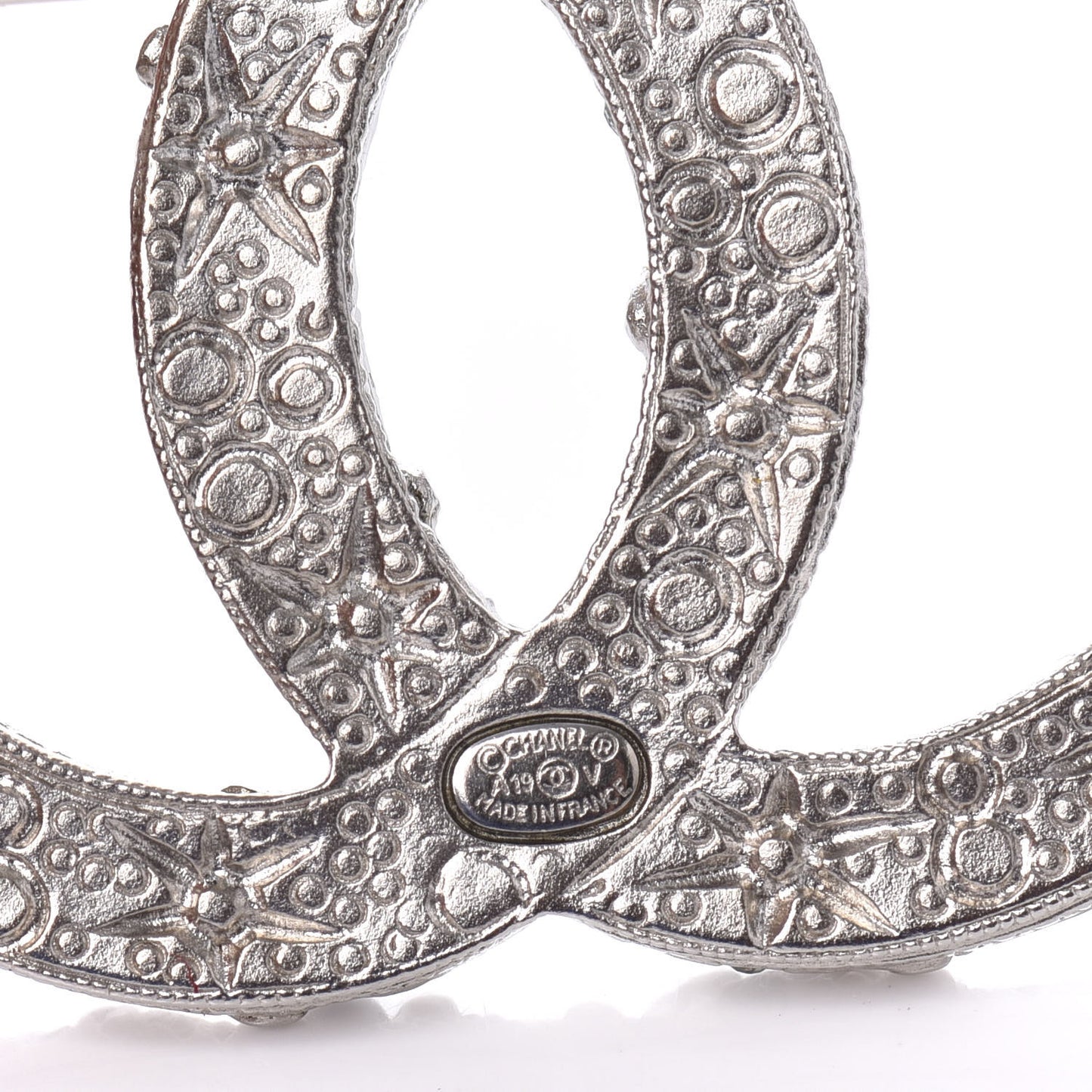 Crystal Large CC Brooch Silver