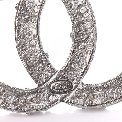 Chanel Crystal Large CC Brooch Silver 3 of 4