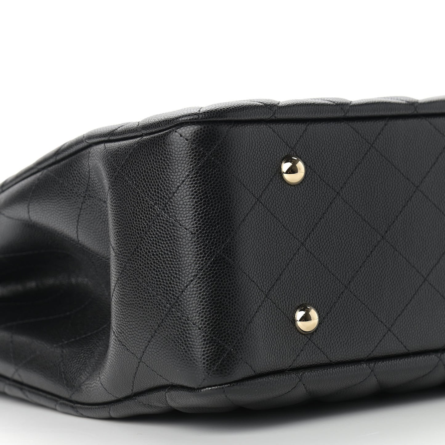 Caviar Quilted Large Shopping Tote Black