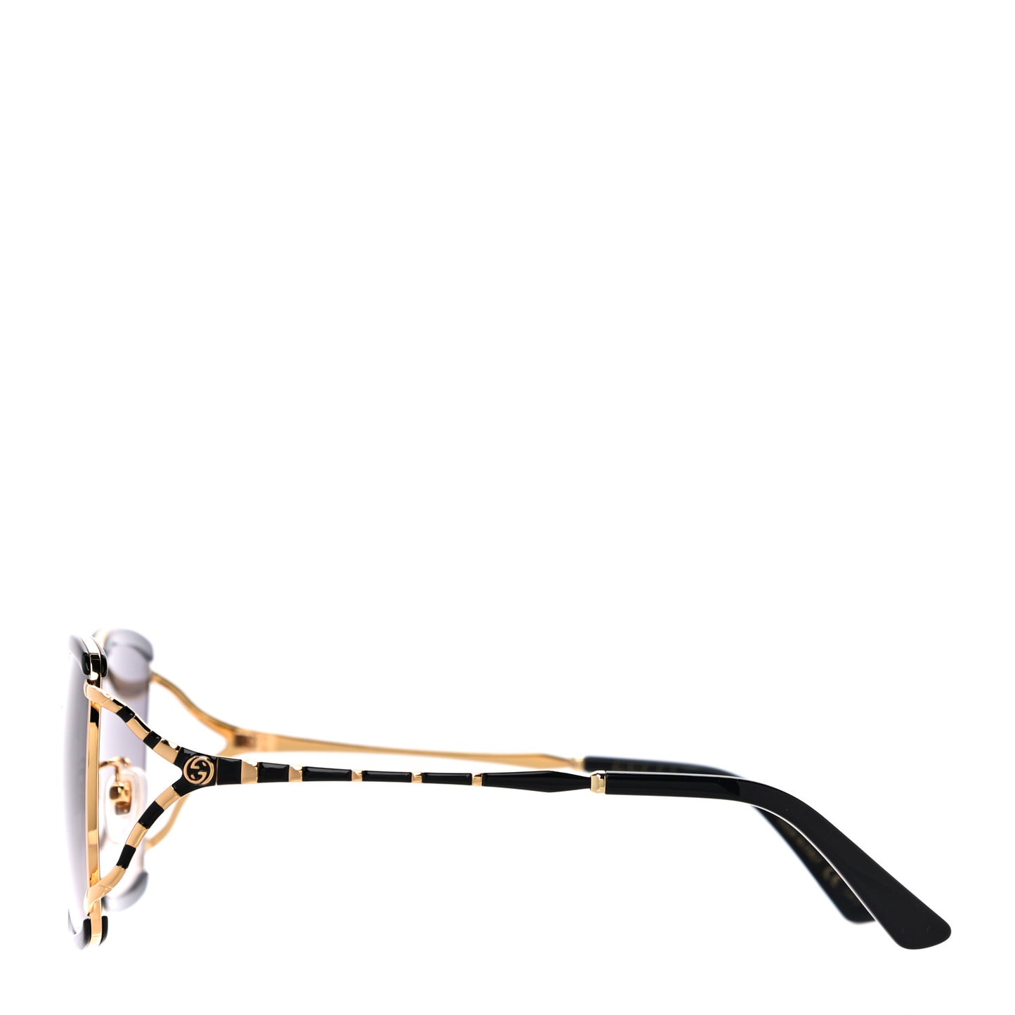 Metal Square Frame GG0593SK Sunglasses Gold Black