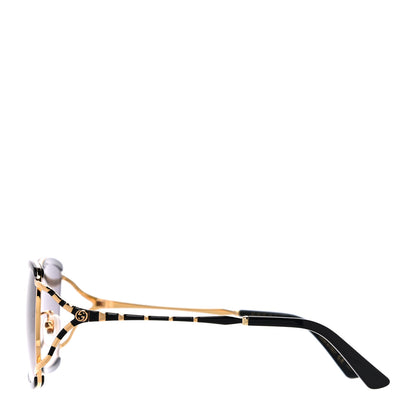 Gucci Metal Square Frame GG0593SK Sunglasses Gold Black 2 of 8