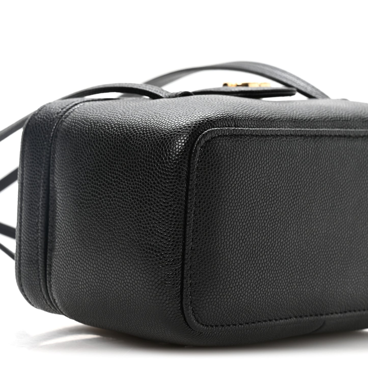 Shiny Caviar Preppy Coco Long Vanity With Strap Black