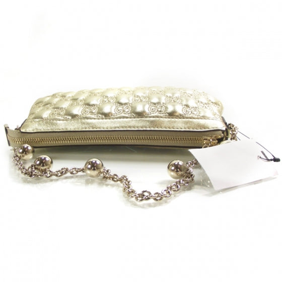 Stitched Guccissima Leather Evening Bag Gold