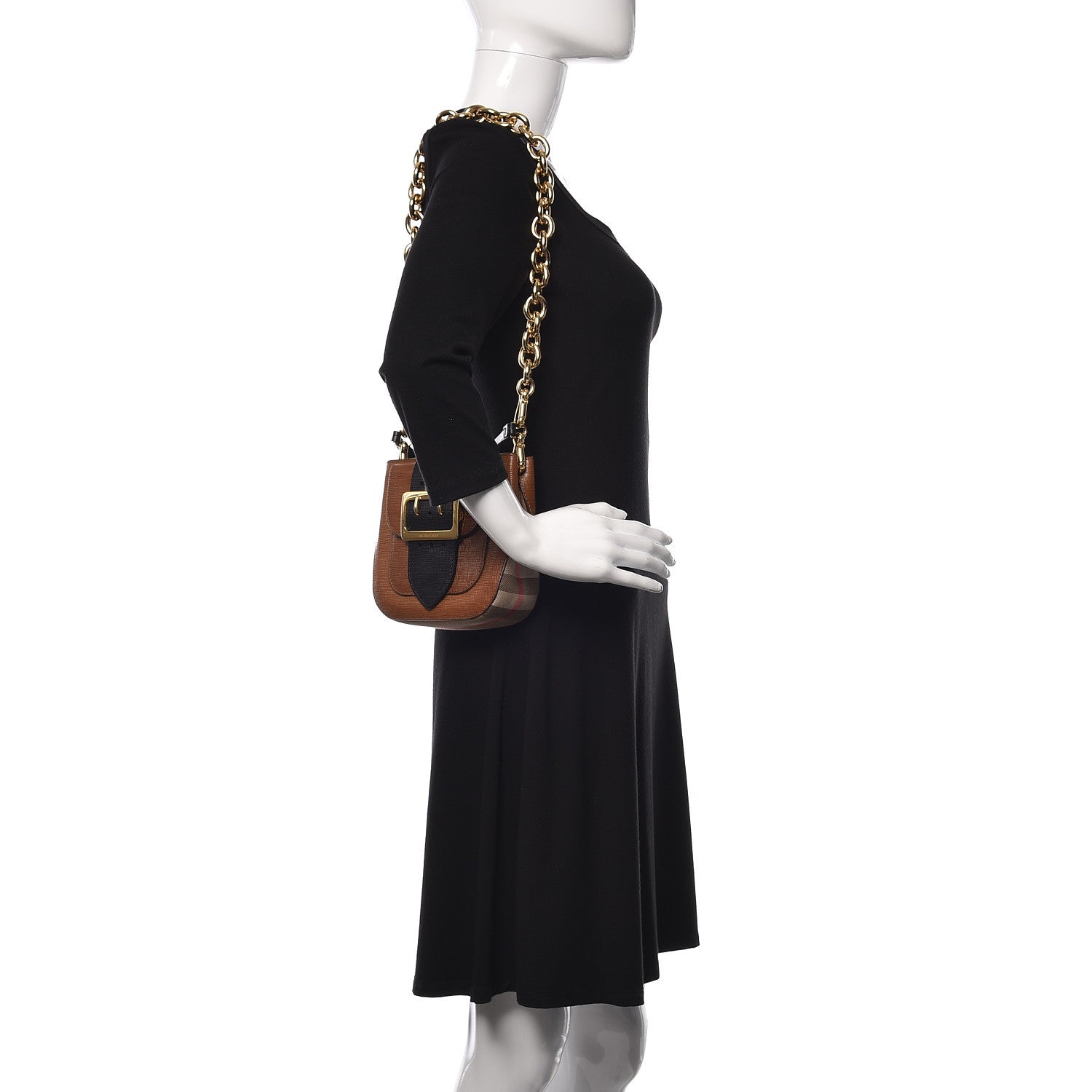 Burberry Derby Calfskin Small Square Buckle Belt Bag Tan Black 2 of 18