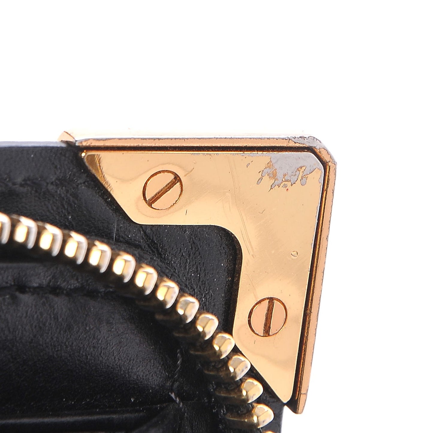 Lizard Calfskin Embossed Prisma Biker Wallet Black