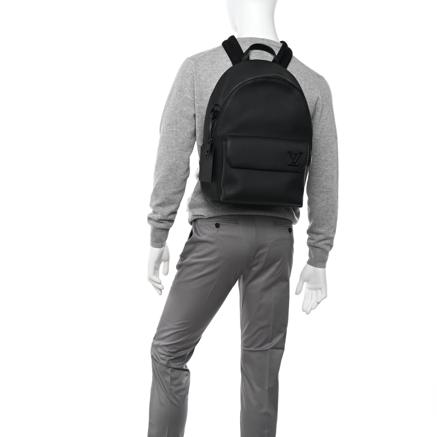 Grained Calfskin Aerogram Takeoff Backpack Black