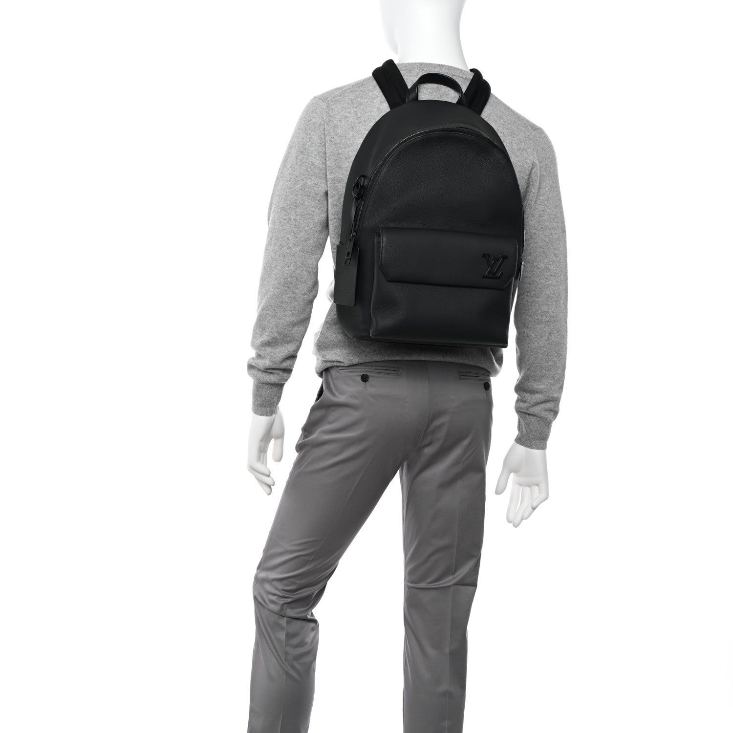 Louis Vuitton Grained Calfskin Aerogram Takeoff Backpack Black 2 of 9