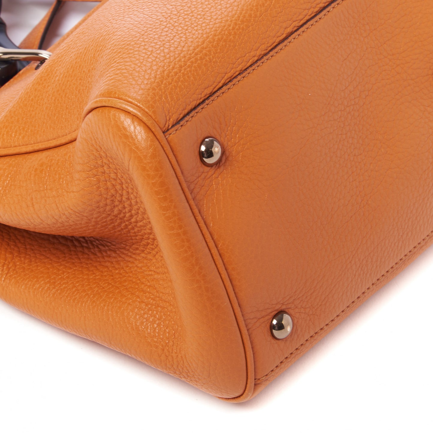 Cellarius Calfskin Medium Bamboo Shopper Tote Orange