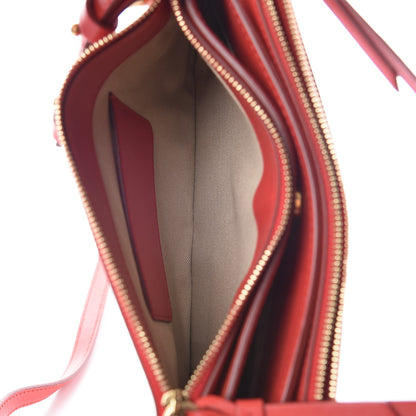 Chloe Calfskin Suede Roy Crossbody Bag Plaid Red 5 of 12