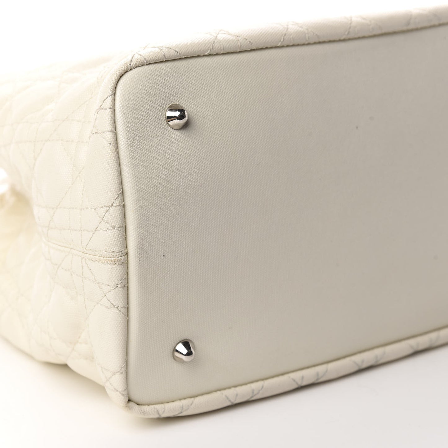 Coated Canvas Cannage Medium Panarea Tote White