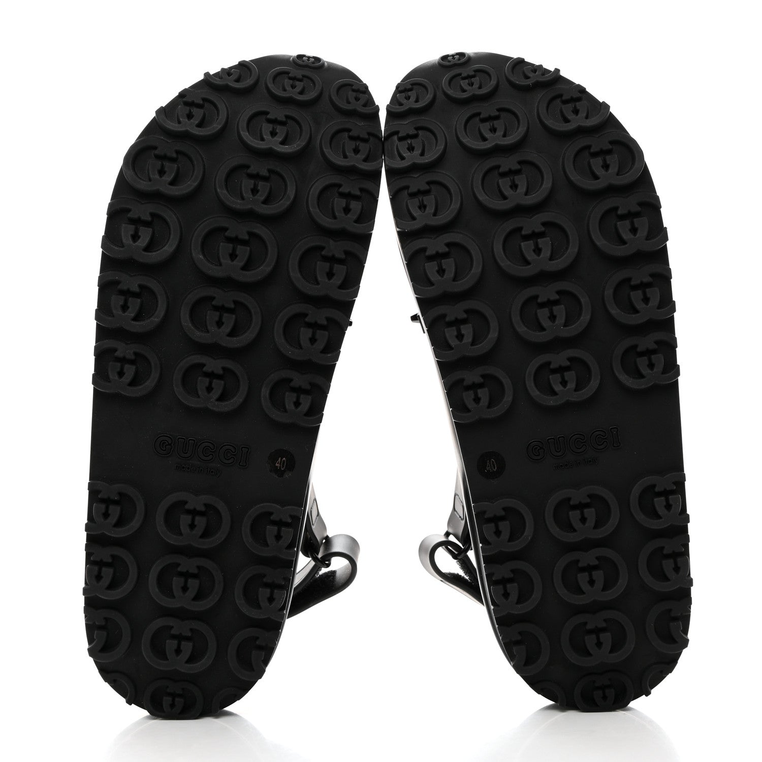 Gucci Soft Rubber Horsebit Touch Womens Strapped Sandals 40 Black 5 of 9