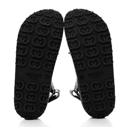 Gucci Soft Rubber Horsebit Touch Womens Strapped Sandals 40 Black 5 of 9