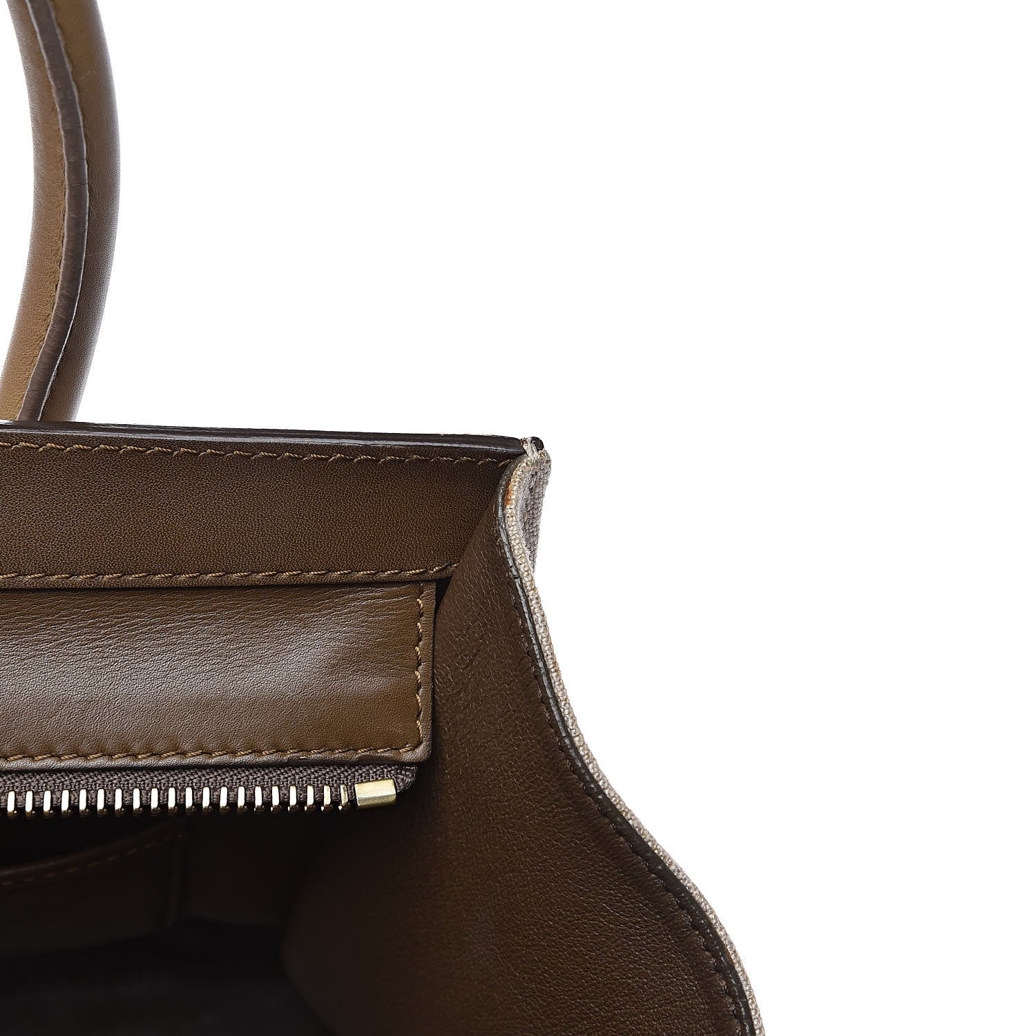 Celine Natural Canvas Smooth Calfskin Mini Luggage Brown 13 of 21
