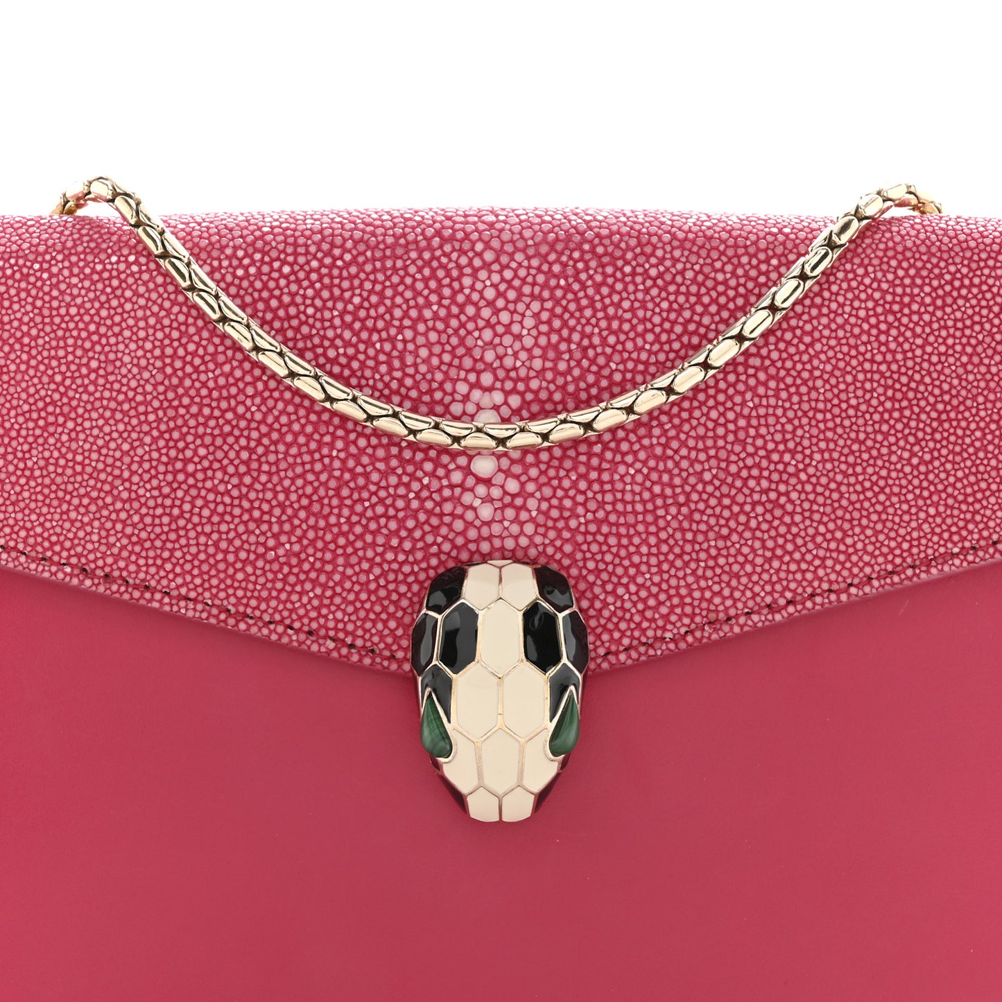 Galuchat Calfskin Serpenti Forever Crossbody Bag Pink Pink