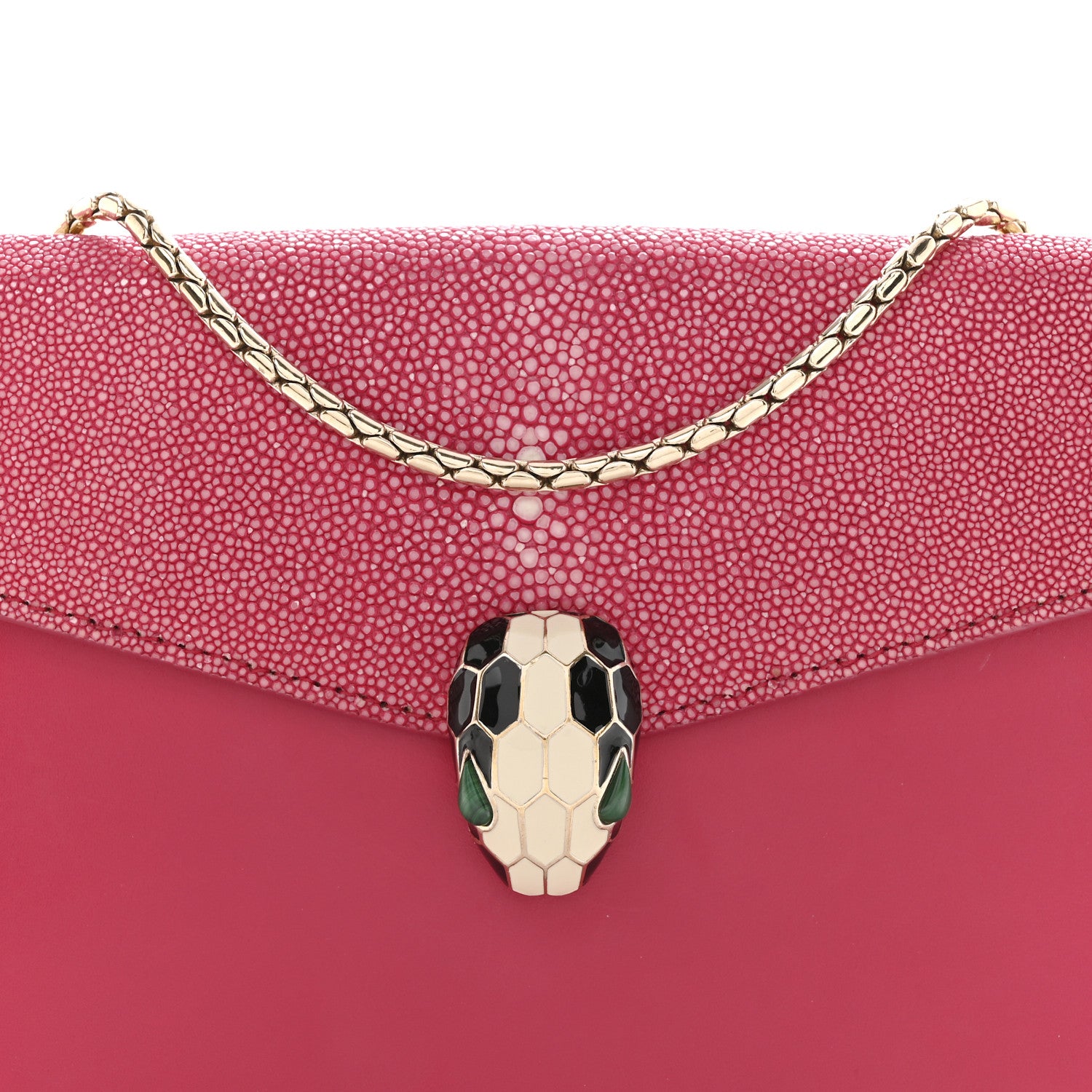 Bulgari Galuchat Calfskin Serpenti Forever Crossbody Bag Pink Pink 9 of 16