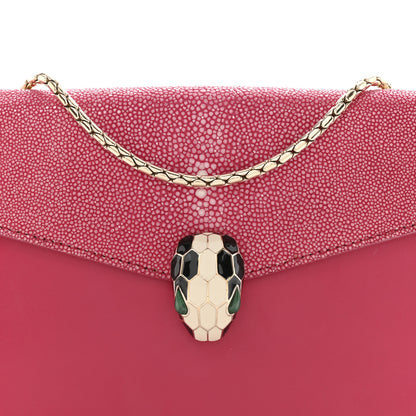 Bulgari Galuchat Calfskin Serpenti Forever Crossbody Bag Pink Pink 9 of 16
