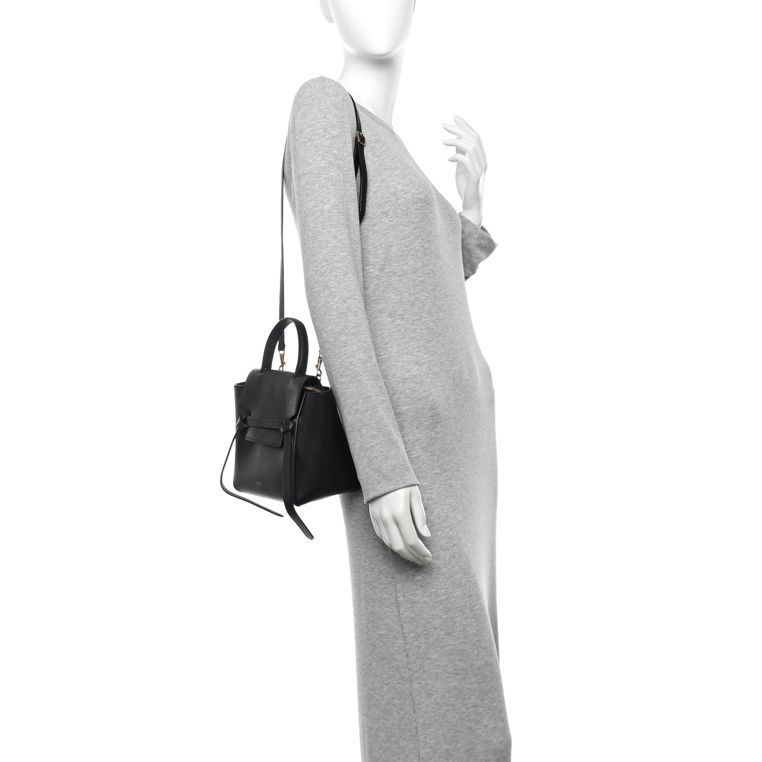 Celine Grained Calfskin Nano Belt Bag Black 2 of 11