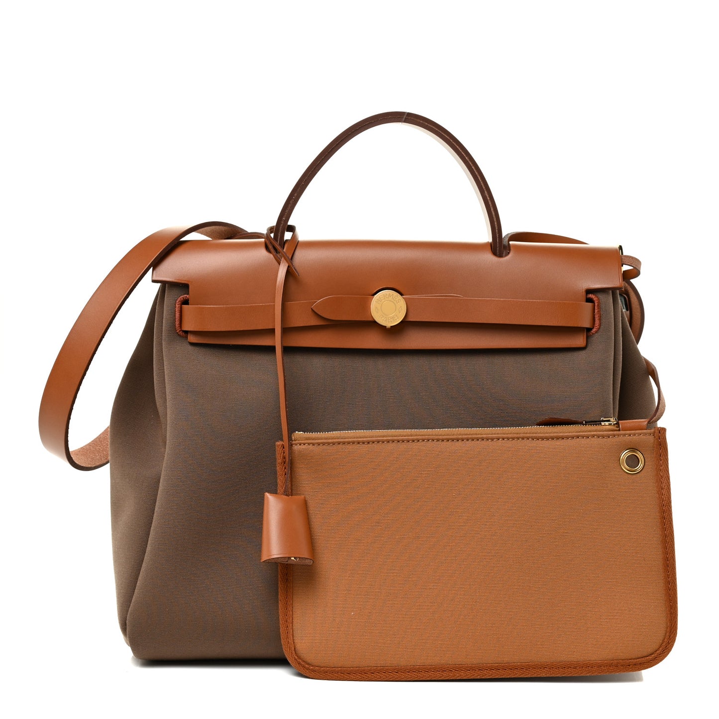 Vache Hunter Toile Herbag Zip 31 PM Etoupe Dune Fauve