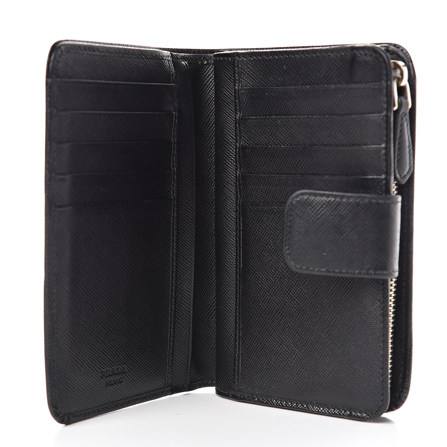 Saffiano Metal Compact Wallet Black