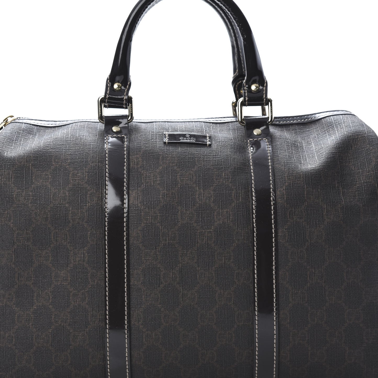 GG Supreme Monogram Medium Boston Dark Brown