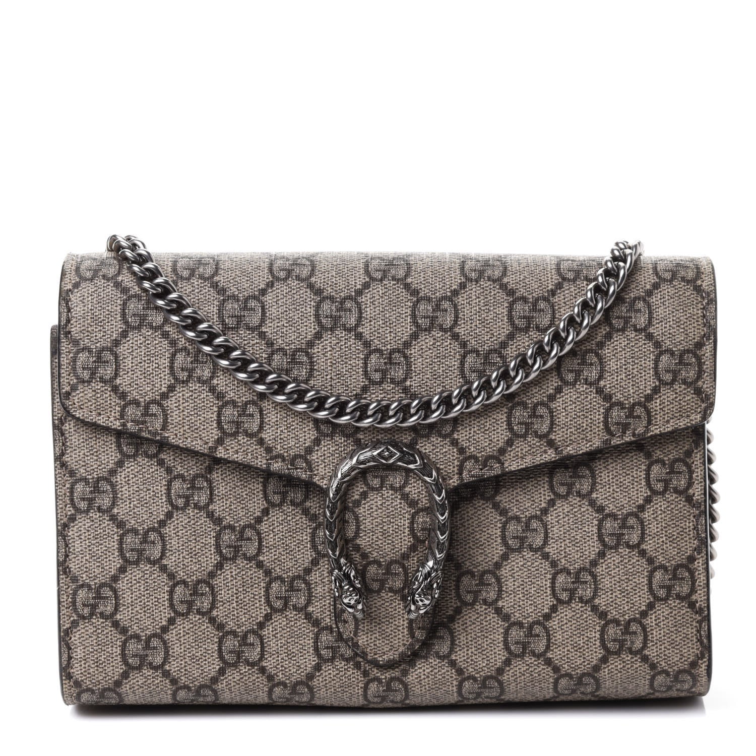 Gucci GG Supreme Monogram Mini Dionysus Chain Wallet Beige Taupe 1 of 4