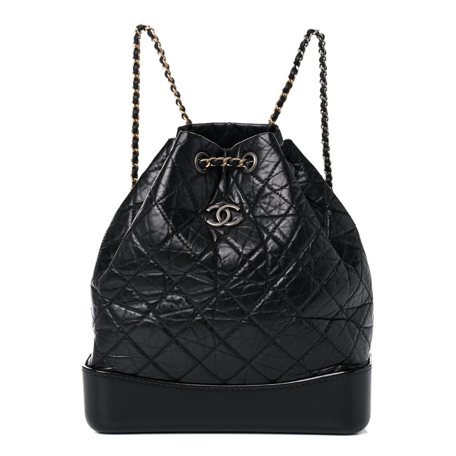 Chanel Aged Calfskin Quilted Gabrielle Backpack Black 1 of 13