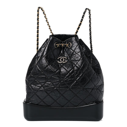 Chanel Aged Calfskin Quilted Gabrielle Backpack Black 1 of 13