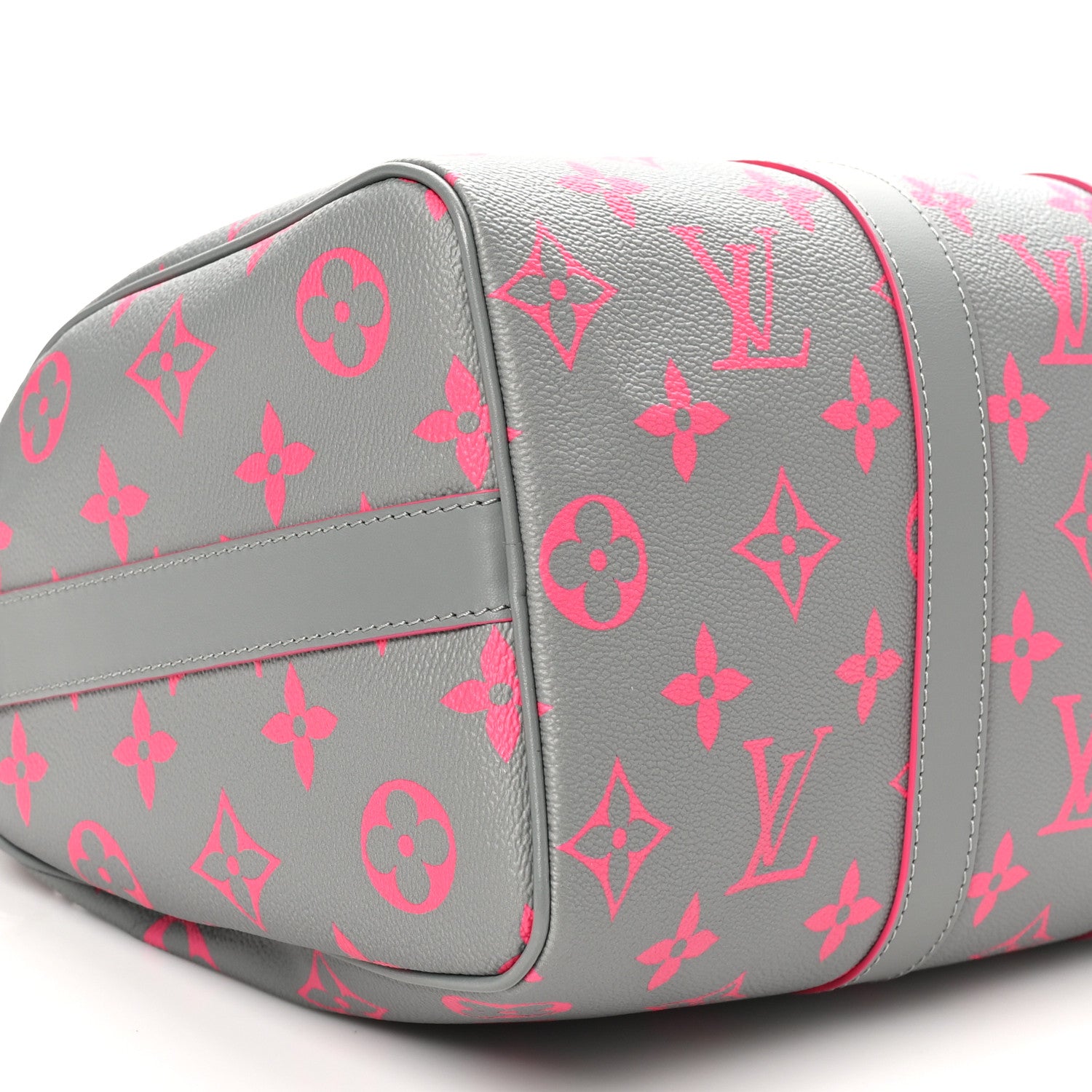Louis Vuitton Monogram Glow Up Keepall Bandouliere 35 Grey Pink 8 of 9
